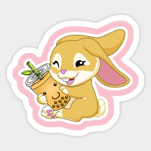Year of the Rabbit Bunny Bubble Boba Tea Sticker